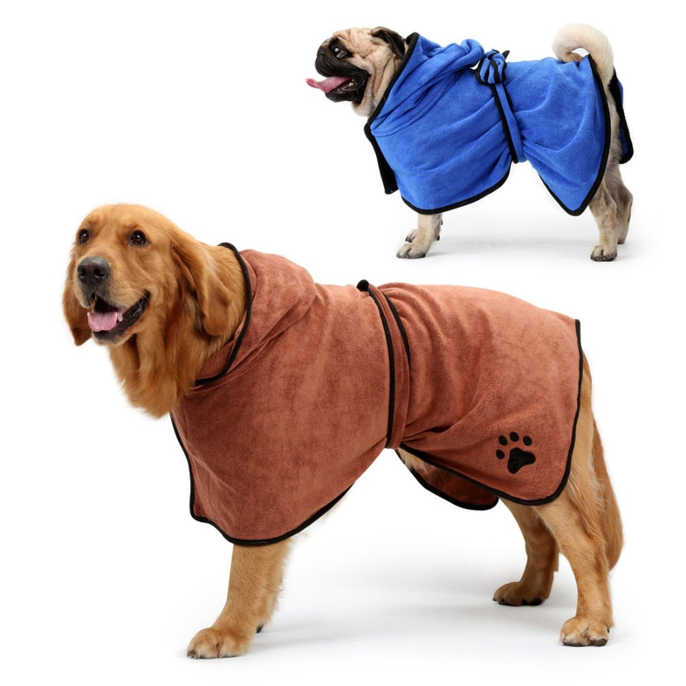 Microfiber Dog Bathrobe - yoyomahalo