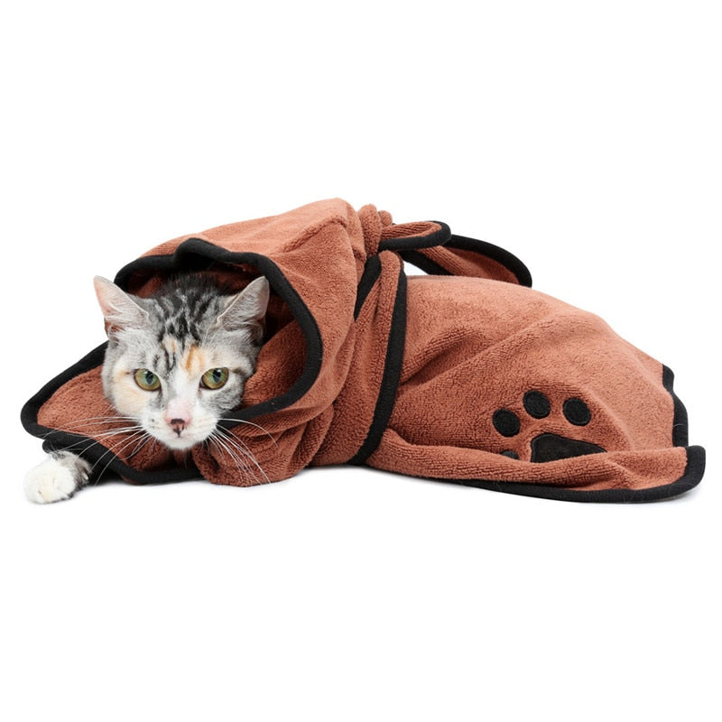 Microfiber Dog Bathrobe - yoyomahalo